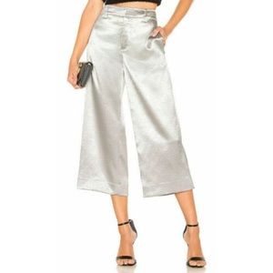Wide Leg Metallic Satin Pant